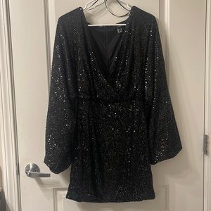 never worn, black sequin dress